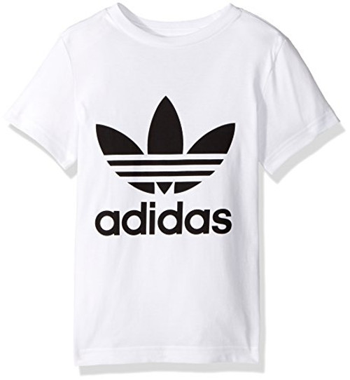adidas Originals Tops Big Boys  Kids Trefoil Tee White Black Medium adidas Originals Tops Big Boys  Kids Trefoil Tee White Black Medium