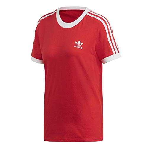 adidas Originals Women s 3 Stripes T-Shirt Lush Red White S adidas Originals Women s 3 Stripes T-Shirt Lush Red White S