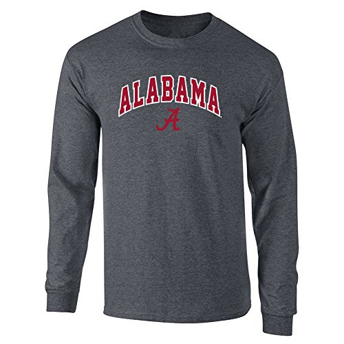 Elite Fan Shop Alabama Crimson Tide Long Sleeve Tshirt Heather Gray - X-Large - Charcoal