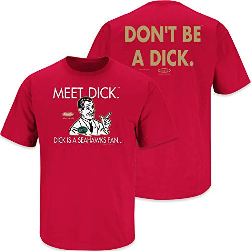 San Francisco Football Fans. Don t be a Dck  Anti-Seahawks . Red T-Shirt  Sm-5X   Short Sleeve 3XL