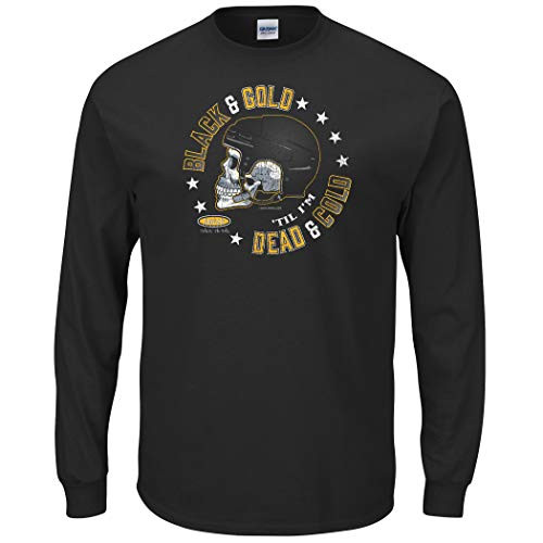 Boston Hockey Fans. Black  and  Gold Until I m Dead and Cold. Black T-Shirt  Sm-5X   Long Sleeve X-Large
