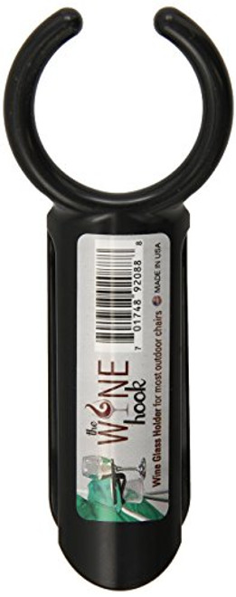 The Wine Hook - Clip-On Glass Holder, Black