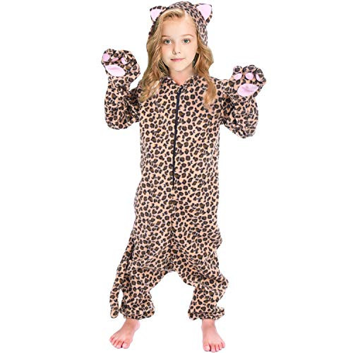 Kids Cheetah Onesie Pajamas for Boys Girl Animal Cheetah Costume Leopard Onesie Pajamas Leopard Cosplay Costume for Kids