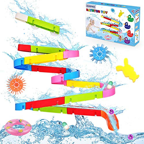 Memory Match Game - 16 Matching Pairs Preschool Memory Games Featuring Barnyard Element  and  38 Pcs Waterfall Track Baby Bath Toys for Toddlers 3-4 Years Old