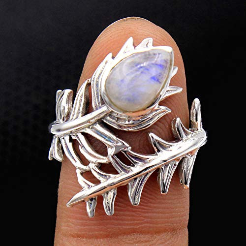 Cabochon MOONSTONE Gemstone Pear Ring 925 Sterling Silver Jewelry Artistic Designer Silver Ring Size Us 7 Cabochon MOONSTONE Gemstone Pear Ring 925 Sterling Silver Jewelry Artistic Designer Silver Ring Size Us 7