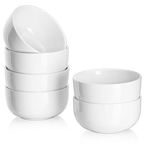 DOWAN Cereal Bowl 22 Ounce Soup Bowls White Ceramic Bowl Set of 6 White Porcelain Bowls for Kitchen Oven and Dishwasher and Microwave Safe White Porcelain Soup Bowls for Cereal Soup Rice Pasta Salad DOWAN Cereal Bowl 22 Ounce Soup Bowls White Ceramic Bowl Set of 6 White Porcelain Bowls for Kitchen Oven and Dishwasher and Microwave Safe White Porcelain Soup Bowls for Cereal Soup Rice Pasta Salad
