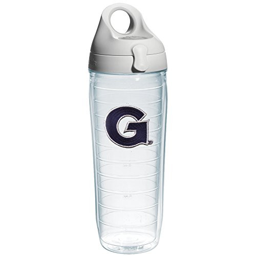 Tervis Georgetown University Emblem Individual Water Bottle with Gray lid 24 oz Clear
