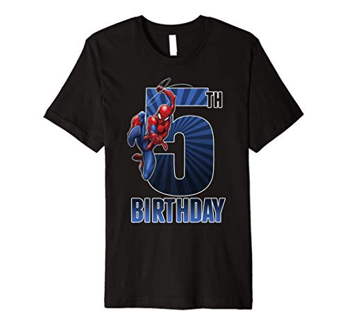 Marvel Spider-Man Swinging 5th Birthday Premium T-Shirt