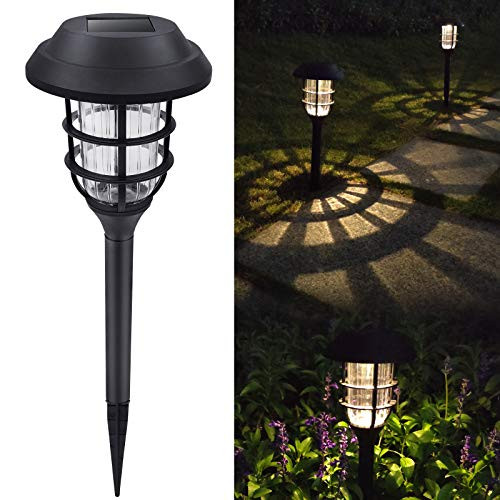 12- Pack Solar Pathway Lights HLFVLITE Solar Lights Outdoor LED Landscape Path Lights Waterproof Garden Decor Light for Pathway Walkway Driveway Patio Yard Lawn