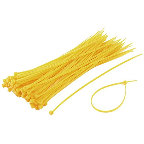 Uxcell Self Locking Cable Ties Wire Cord Strap, 3mm x 200mm, 100 Pcs, Yellow