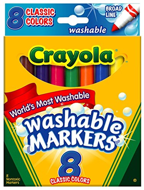 Crayola FBA_58-7808 Washable Markers, Broad Point, Classic Colors, 8/Pack (58-7808), Pack of 3 Crayola FBA_58-7808 Washable Markers, Broad Point, Classic Colors, 8/Pack (58-7808), Pack of 3