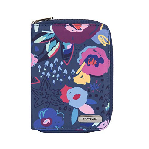 Travelon RFID Blocking Passport Zip Wallet Mod Floral One Size Travelon RFID Blocking Passport Zip Wallet Mod Floral One Size