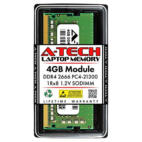 A-Tech 4GB Replacement for SYNOLOGY D4NESO-2666-4G - DDR4 2666MHz PC4-21300 Non ECC SO-DIMM 1Rx8 1.2V - Single Laptop  and  Notebook Memory RAM Stick  D4NESO-2666-4G-ATC