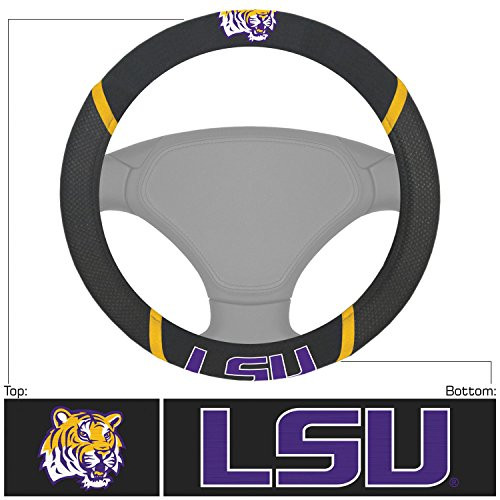 FANMATS NCAA Louisiana State University Sports Team Logo Steering Wheel Cover - 15 inchx15 inch FANMATS NCAA Louisiana State University Sports Team Logo Steering Wheel Cover - 15 inchx15 inch