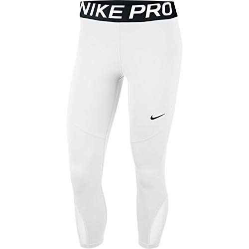 Nike Women s Pro 365 Crop Tight  White Black Medium
