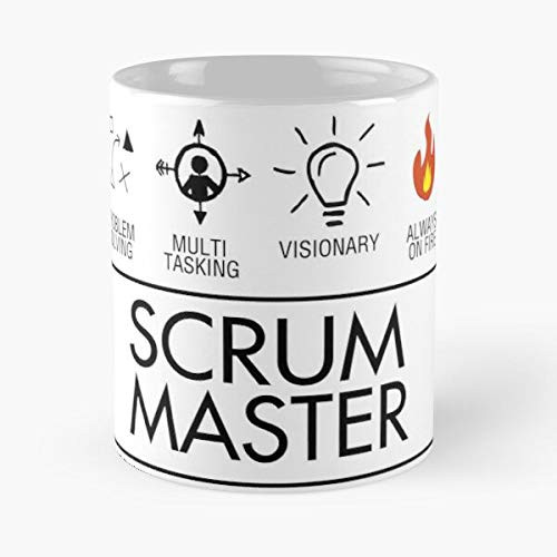 Skills Master Leader Manager Job Scrum Leadership Guide Mug holds hand made from White marble ceramic printed trendy design