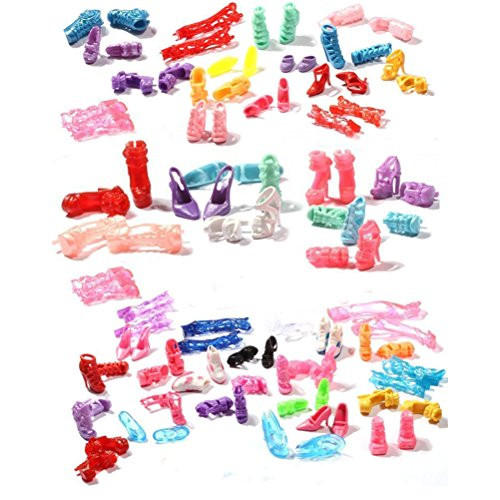 buytra 60 Pairs Doll Shoes High Heeled Shoes Boots Accessories for Barbie Dolls Girls' Birthday Gifts Christmas Present buytra 60 Pairs Doll Shoes High Heeled Shoes Boots Accessories for Barbie Dolls Girls' Birthday Gifts Christmas Present