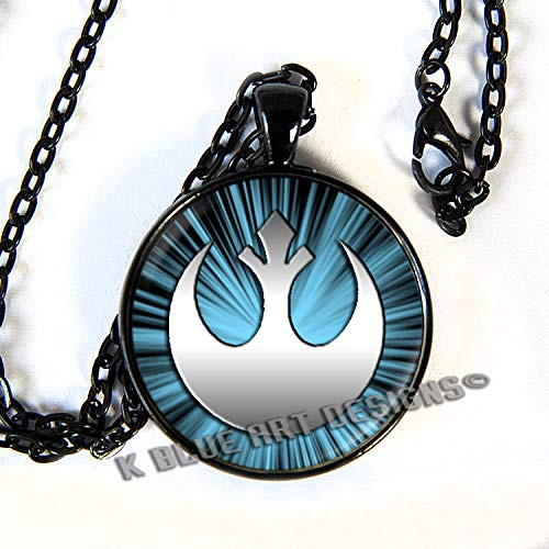 Star Wars Rebel Alliance inspired blue - pendant necklace - The Last Jedi - HM