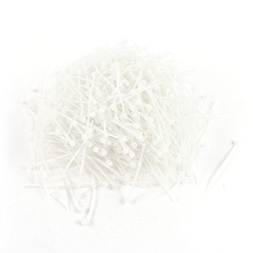 Uxcell Nylon Adjustable Locking Cable Zip Ties, 3mm x 60mm, 1000pcs, White