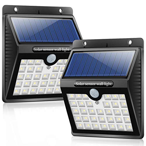 Solar Wall Light Motion Sensor Waterproof 33 LEDs Solar Powered Wireless Wall Light 3 Intelligent Modes Outdoor Security Light for Garden Patio Yard Deck Fence  2 Pack
