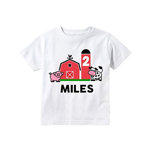 Happy Lion Clothing - Farm birthday Party Personalized Shirt for Toddler Boys Farm Animal Barnyard Birthday