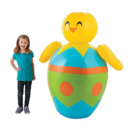 Fun Express Giant Inflatable Easter Egg Decoration  5 feet Tall  Blowup Easter Egg Decor