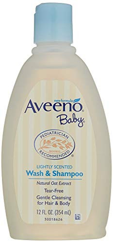 Aveeno Baby Wash and Shampoo Lightly Scented 12 Fluid Ounce  Pack of 3