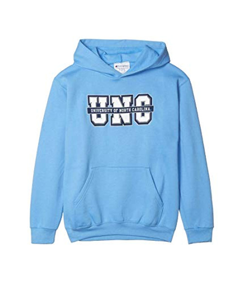 Champion College Kids North Carolina Tar Heels Powerblend Hoodie 6  Big Kids  Light Blue XS  4-5 Years