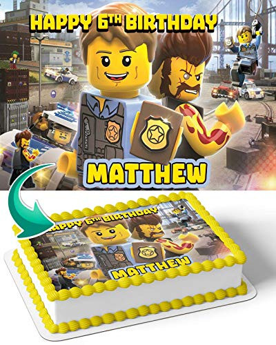Cakecery Lego City Undercover Policejpg Edible Cake Image Topper Personalized Birthday Cake Banner 1 4 Sheet