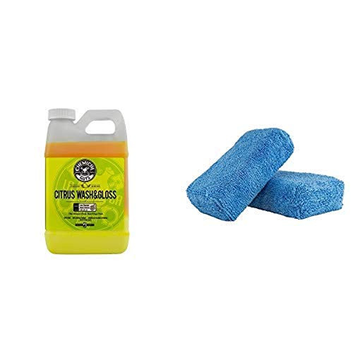 Chemical Guys CWS_301 Citrus Wash and Gloss 64 oz 64. Fluid_Ounces and MIC_292_02 Premium Grade Microfiber Applicator Blue Pack of 2 Chemical Guys CWS_301 Citrus Wash and Gloss 64 oz 64. Fluid_Ounces and MIC_292_02 Premium Grade Microfiber Applicator Blue Pack of 2