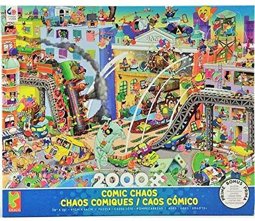 Who Robbed The Bank? Comic Chaos 2000 Piece Jigsaw Puzzle