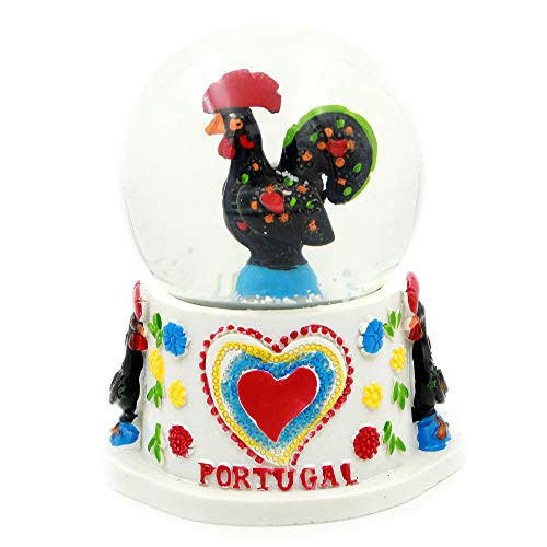 Traditional Portuguese Good Luck Barcelos Rooster Snow Globe Souvenir