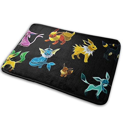 Bath Rugs Poke-Mon Memory Foam Bath Mat Non Slip Absorbent Bathroom Rugs Doormat Plush Carpet Mats for Tub Shower Floor Kitchen and Bathroom with Anti-Skid Bottom