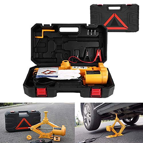 GOTOTOP Electric Car Floor Jack 2 Ton 12V DC Automotive Scissor Lift Jack Set for Sedans SUV Tire Replacement Repair Emergency Tool Kits Vehicle Floor Jack Wheel Change