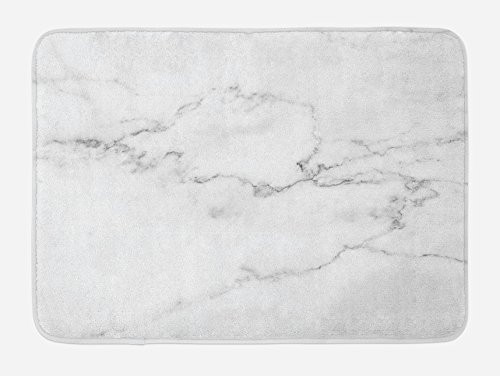 Ambesonne Marble Bath Mat Mineral Nature Surface Motif Organic Rock Formation Models Industrial Print Plush Bathroom Decor Mat with Non Slip Backing 29.5 inch X 17.5 inch Grey Dust