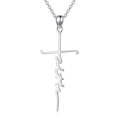 925 Sterling Silver Faith Pendant Necklace for Women 18 inches 925 Sterling Silver Faith Pendant Necklace for Women 18 inches