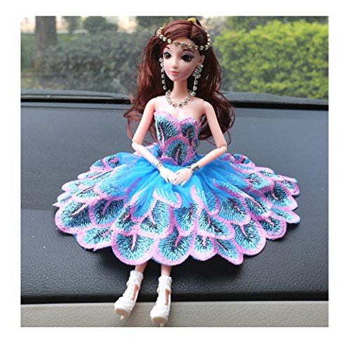 Dress for Barbie Doll Fashion Handmade Embroidery Party Gown Dresses & Clothes Girl's Birthday Gifts Toy ( Doll and Dress )