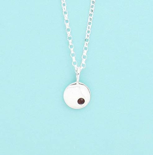 January Little girl s birthstone necklace in sterling silver on a 16 inch Italian-made rolo chain. January birthstone. Birthstone gifts. Birthstone. January Little girl s birthstone necklace in sterling silver on a 16 inch Italian-made rolo chain. January birthstone. Birthstone gifts. Birthstone.