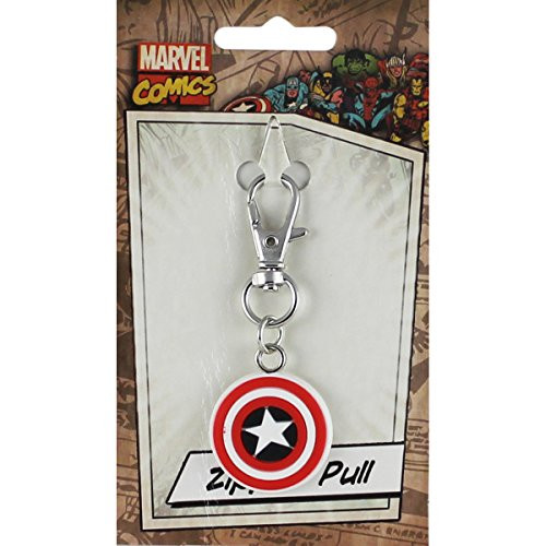 Licenses Products Marvel Comics Retro Captain America Shield Rubber Zipper Pull Figure