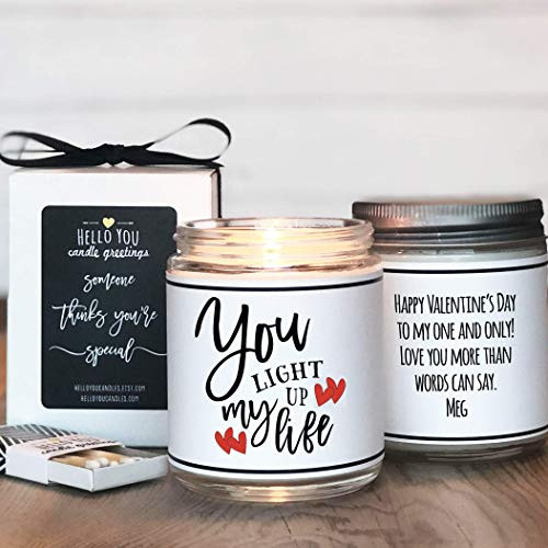 You Light Up My Life Candle Gift Valentine s Day Gift Valentine s Day Candle Soy Candle Gift Scented Soy Candle Personalized Candle Personalized Gift