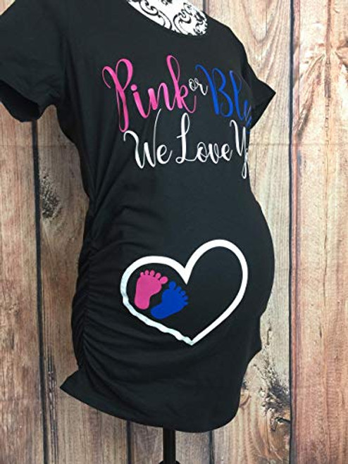 Pink Or Blue We Love You Maternity Gender Reveal Shirt Gender Reveal Maternity Shirt Pink Or Blue Shirt Maternity Shirt Pink Blue Love You