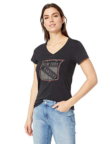 OTS NHL New York Rangers Women s Rival V-Neck Tee Logo Medium