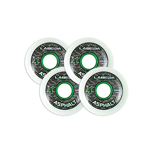 Labeda Asphalt Outdoor Inline Roller Hockey Wheels 68mm White 83A Outdoor 4-Pack