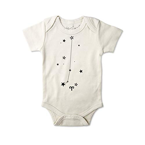 Aries Organic Baby Clothes Zodiac March 21 - April 19 Star Sign Bodysuit - 3-6 Month Size