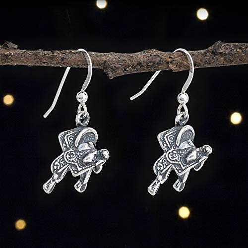Sterling Silver Western Saddle Earrings - 3D Double Sided - Handmade Solid .925