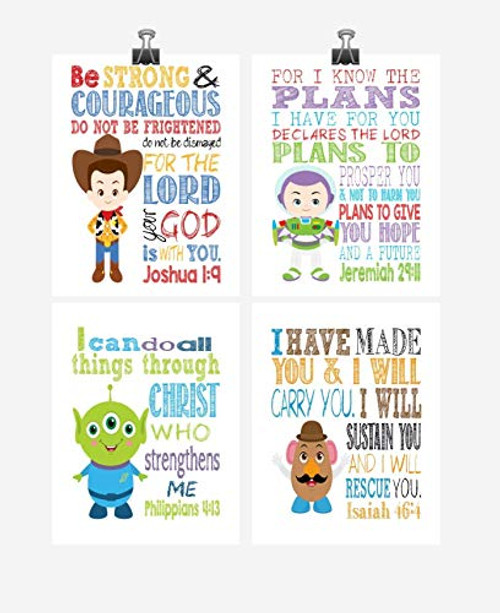 Toy Story Inspirational Nursery Art Set of 4 Prints - Woody Buzz Lightyear Mr. Potato Head and Alien Toy Story Inspirational Nursery Art Set of 4 Prints - Woody Buzz Lightyear Mr. Potato Head and Alien