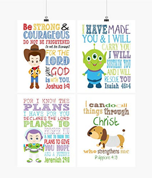 Toy Story Inspirational Nursery Decor Set of 4 Prints - Woody Buzz Lightyear Slinky Dog and Alien Toy Story Inspirational Nursery Decor Set of 4 Prints - Woody Buzz Lightyear Slinky Dog and Alien