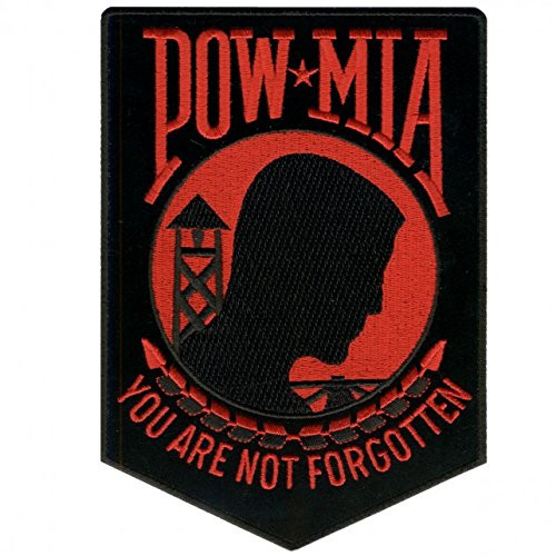 Hot Leathers, POW MIA YOU ARE NOT FORGOTTEN BIKER, Iron-On / Saw-On Rayon PATCH - 3" x 4"