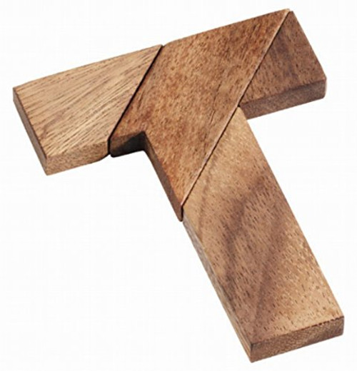 Logica Puzzles Art. T Puzzle - Brain Teaser in Fine Wood - 100 Puzzles in 1 - Difficulty 4 6 Extreme - Geometrical Mind Puzzle