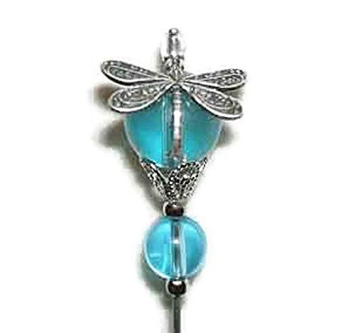 DRAGONFLY Stick Hat Pin Long Hatpin Vintage Style BLUE GLASS Silver Plt DRAGONFLY Stick Hat Pin Long Hatpin Vintage Style BLUE GLASS Silver Plt